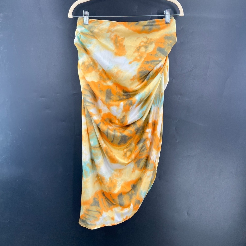 Pretty Little Thing orange yellow tie dye swim skit coverup fairycore vacation 6